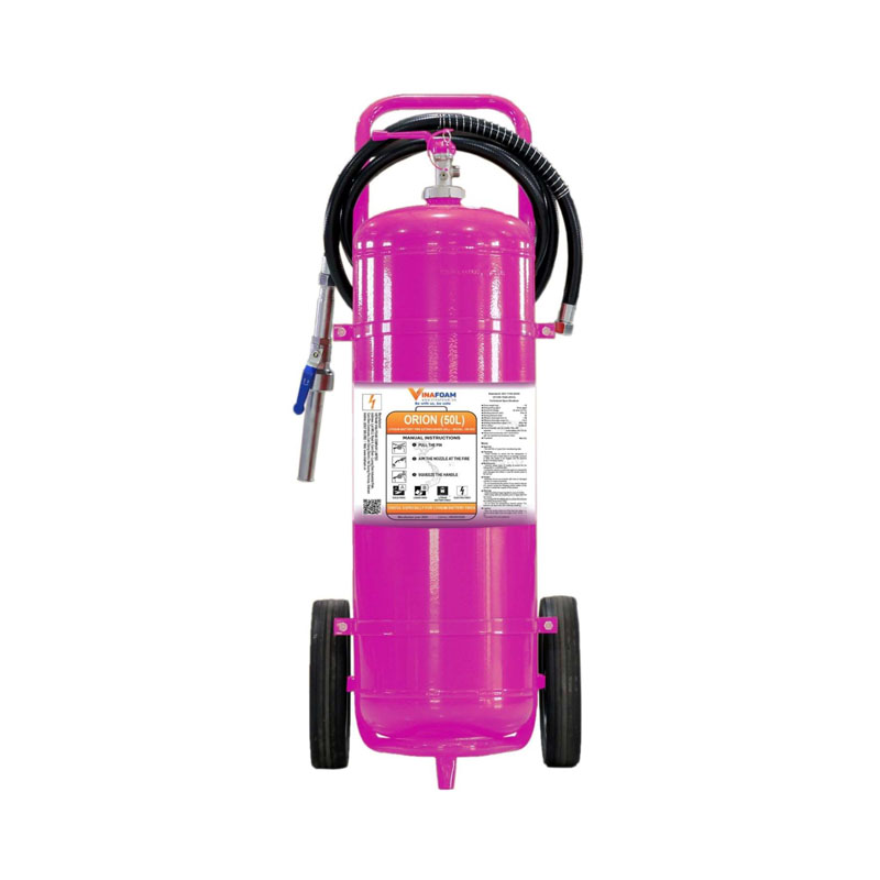 Bình chữa cháy Pin Lithium ORION 50L xe đẩy Bình chữa cháy Pin Lithium ORION 50L xe đẩy chính hãng Vinafoam