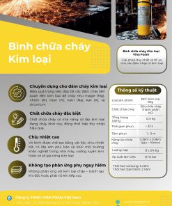 Bình chữa cháy loại D kim loại Vinafoam 8kg KCl kỹ thuật