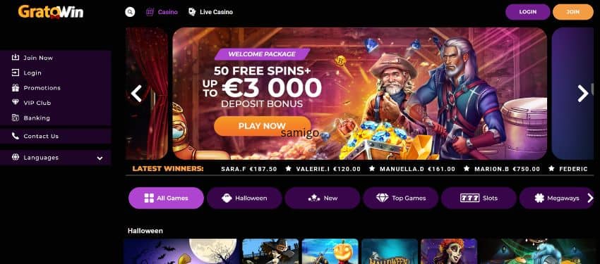 Évaluation du casino GratoWin Évaluation du casino GratoWin